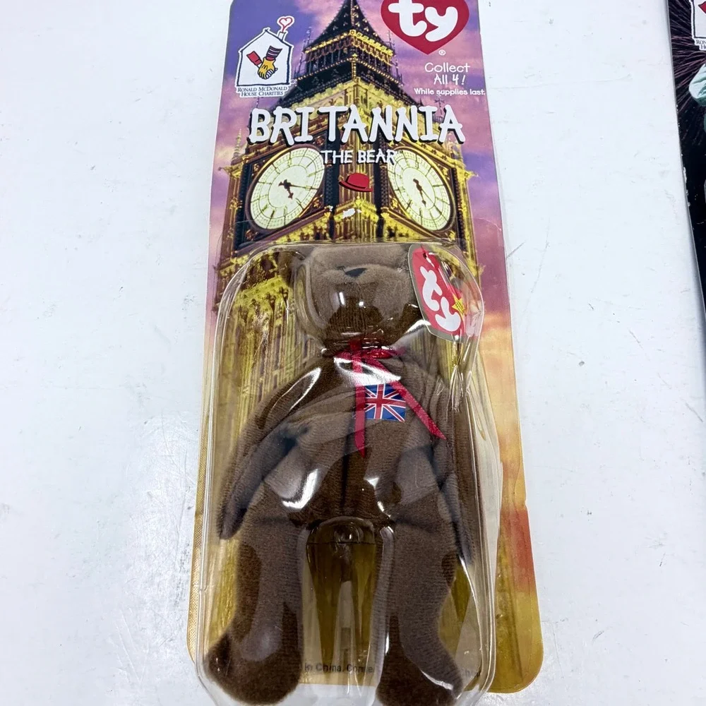 Ty Beanie Babies RMHC International Bears Lot 3 Erin Britannia Glory Carded 1999